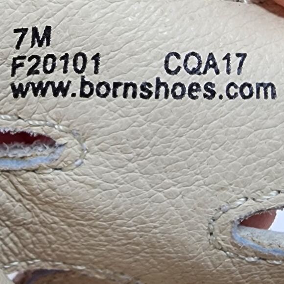 Born Wedge Sandals Women 7M Piru Tropical Floral Heel Bone White Leather F20101 - Picture 11 of 11